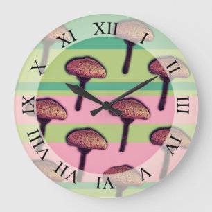 Mushrooms & Stripes  Wall Clock