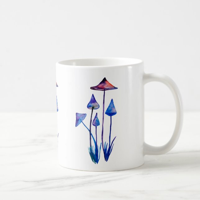 Mushrooms Watercolor Art Classic Mug (Right)