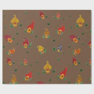 Mushrooms with heart Matte Wrapping Paper