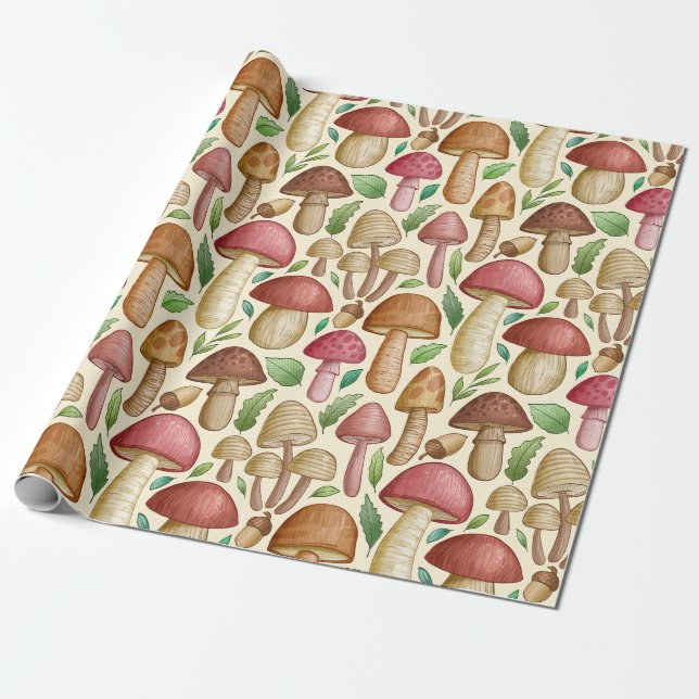 Mushrooms Wrapping Paper (Unrolled)