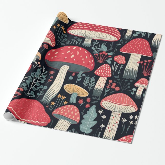 Mushrooms Wrapping Paper (Unrolled)