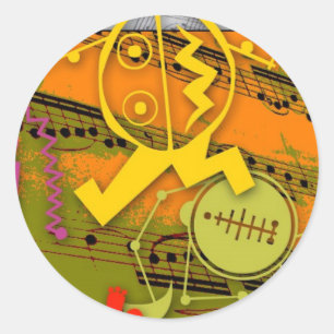 Music 02 classic round sticker