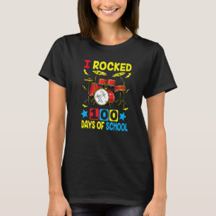Music 100th Day Of School I Rocked 100 Days Of Sch T-Shirt
