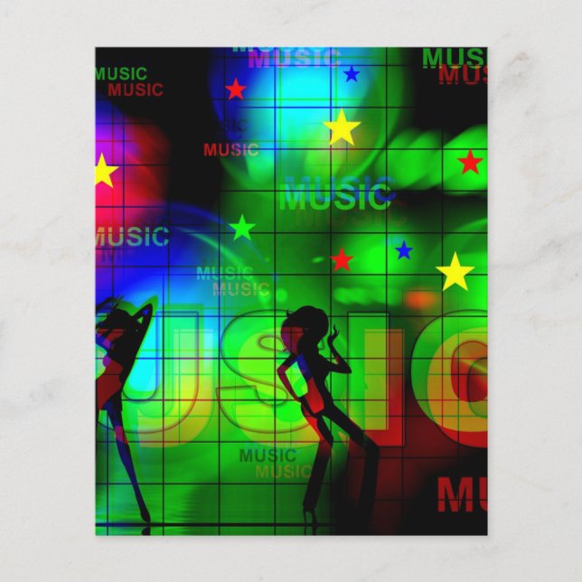 music-163256 BRIGHT NEON LIGHTS COLORS MUSIC DANCI Flyer (Front)