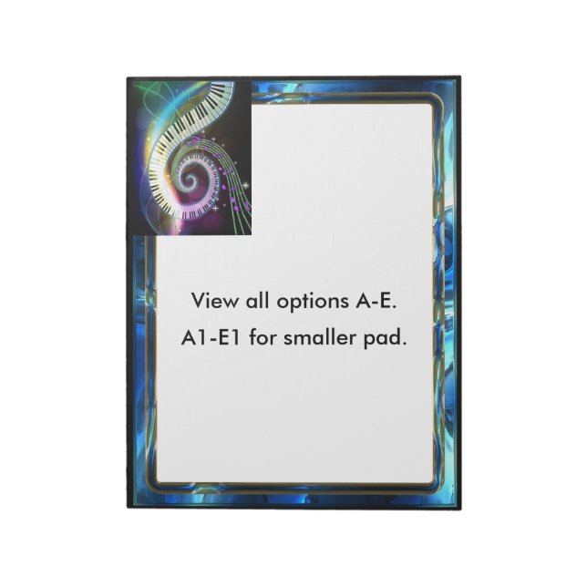Music 1 Options A-E Notepad (Rotated)