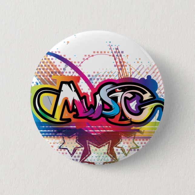 Music 6 Cm Round Badge (Front)