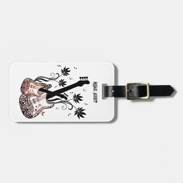 Music Addict Luggage Tag (Front Horizontal)