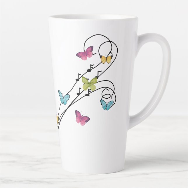 Music and Butterflies, Music is Feelings Latte Mug (Right)