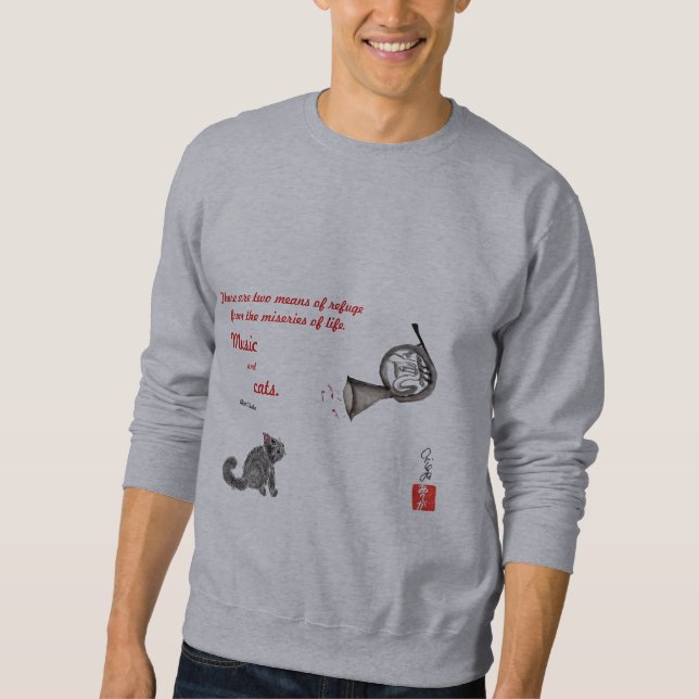 Music and Cats Sweatshirt. Sweatshirt (Front)