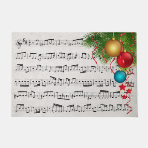 Music and Christmas Ornaments Doormat