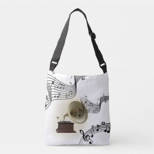 Music and Gramophone Design Crossbody Bag