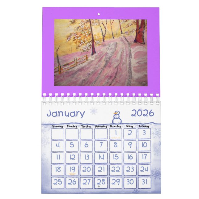 music and landscapes calendar (Jan 2026)