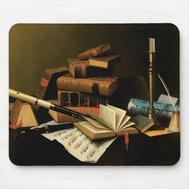 Music and Literature by William Harnett, Fine Art Mouse Pad (Front)