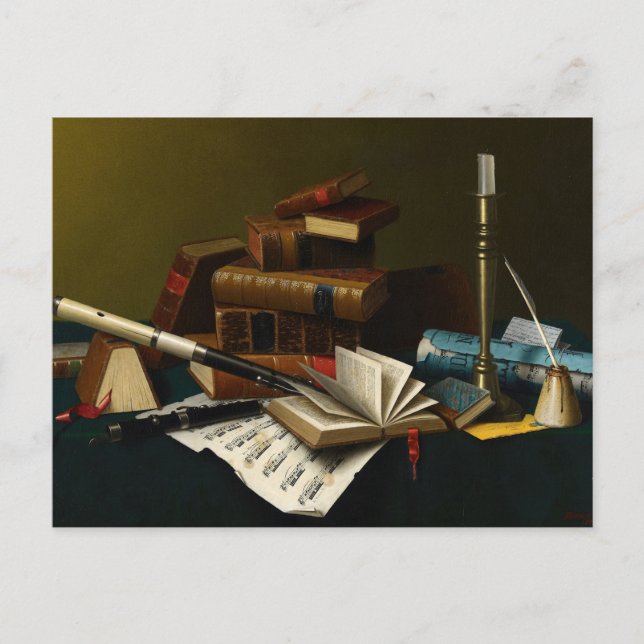 Music and Literature by William Michael Harnett Postcard (Front)