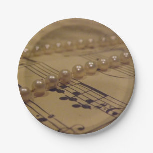 Music And Pearls Paper Plate