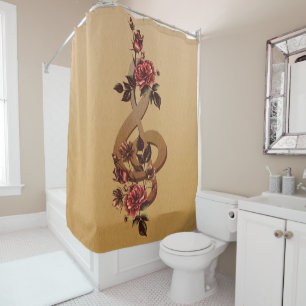 Music and Roses Shower Curtain