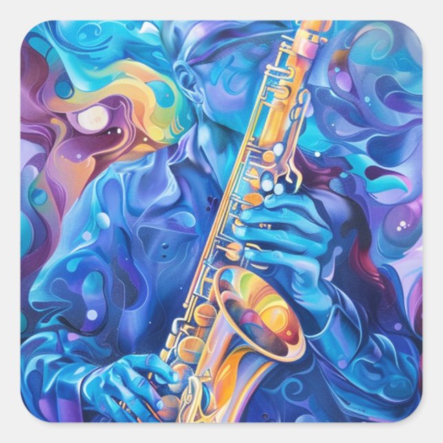Music and Saxaphone sticker (Front)