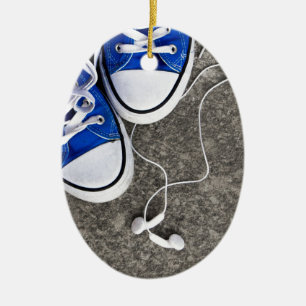 Music and sneakers ceramic tree decoration