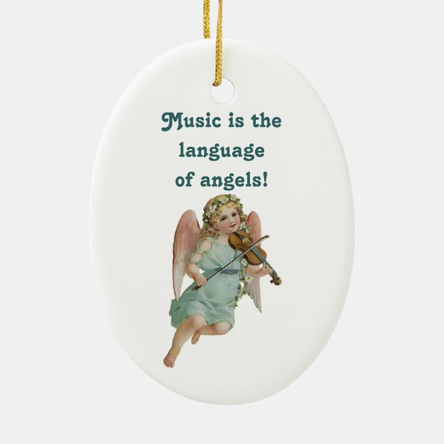 Music Angel Ornament With Poem (Back)