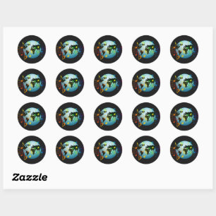 Music Around the World Classic Round Sticker