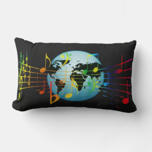 Music Around the World, popular design Lumbar Cushion