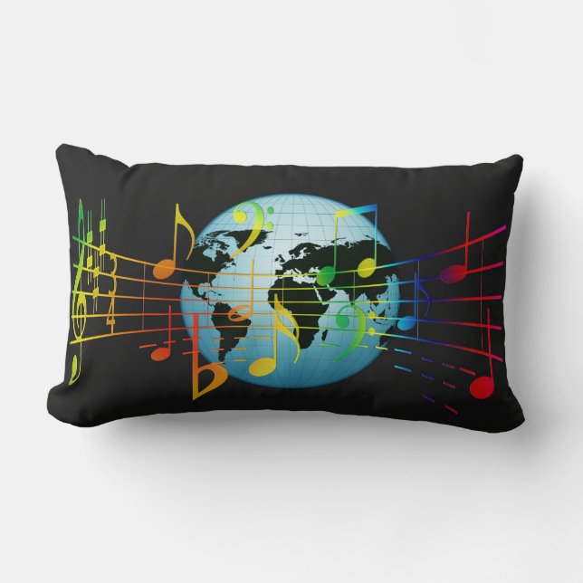 Music Around the World, popular design Lumbar Cushion (Front)