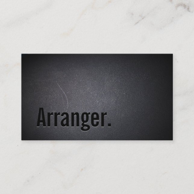 Music Arranger Cool Black Out Minimalist Business Card (Front)