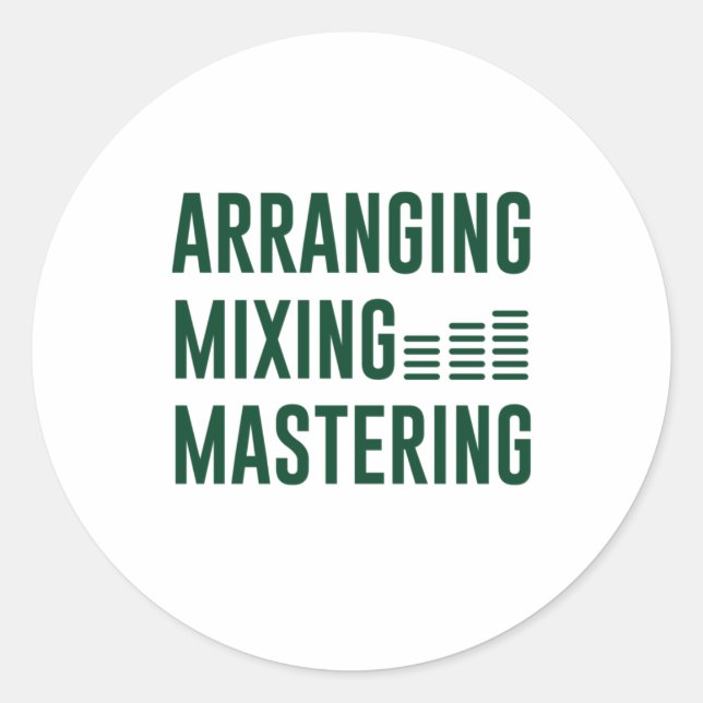 Music Arranging Mixing Mastering Classic Round Sticker (Front)