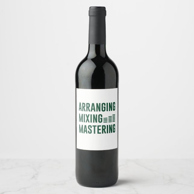 Music Arranging Mixing Mastering Wine Label (Front)
