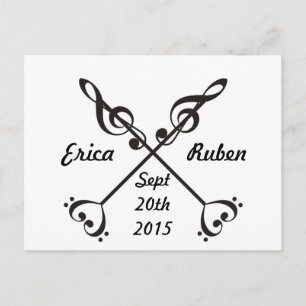 Music Arrow Crossing -Saving the Date Announcement Postcard