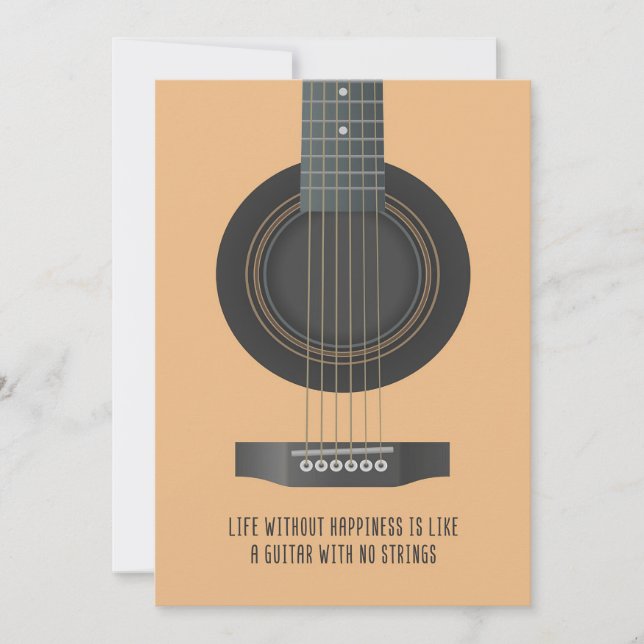 Music Art A Guitar With No Strings Invitation (Front)