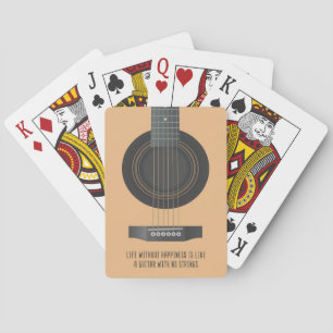Music Art A Guitar With No Strings Playing Cards