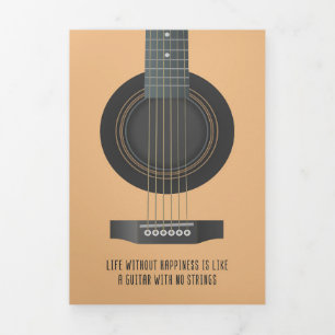 Music Art A Guitar With No Strings Tri-Fold Card