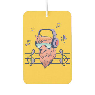 Music Art Alpaca Listening To Music Car Air Freshener