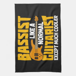 Music Art Bassist Like A Normal Guitarist Tea Towel