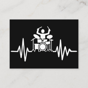 Music Art Drummer Heartbeat Business Card
