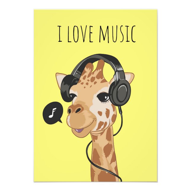 Music Art I Love Music Photo Print (Front)