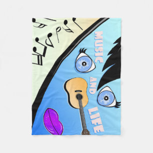 Music Art Music And Life Fleece Blanket