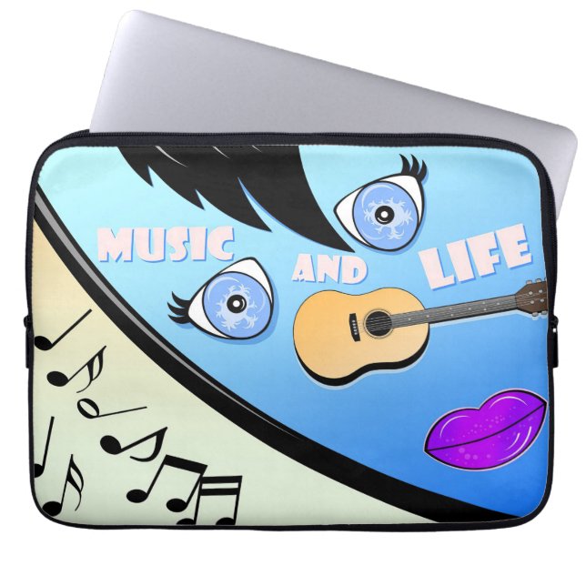 Music Art Music And Life Laptop Sleeve (Front)