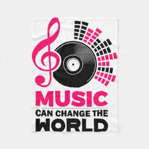 Music Art Music Can Change The World Fleece Blanket
