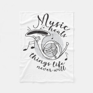 Music Art Music Heals Things Life Fleece Blanket