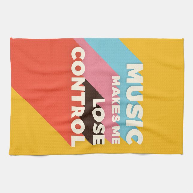 Music Art Music Makes Me Lose Control Tea Towel (Horizontal)