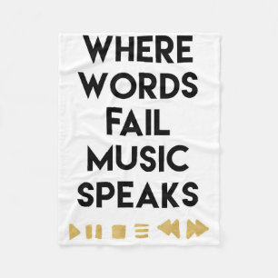 Music Art Music Speaks Fleece Blanket