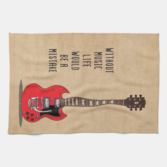 Music Art Without Music Life Would Be A Mistake Tea Towel (Horizontal)