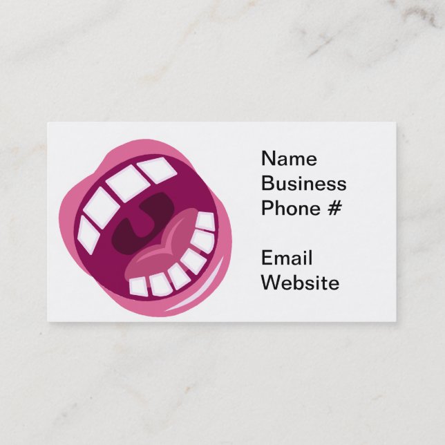 Music Artist Funny Pink and White Business Card (Back)