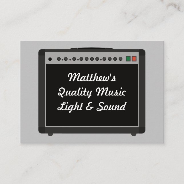 Music Audio Sound Technician Amplifier Custom Business Card (Front)