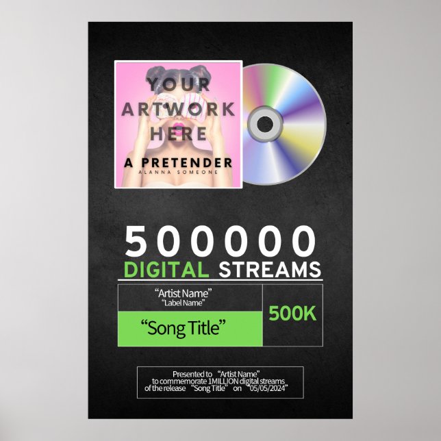 Music Award for Streaming Poster (Front)