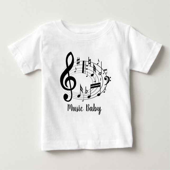 Music Baby Music Notes in Oval Shape T-Shirt (Front)