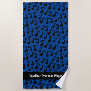 Music Band Camp Musical Notes Monogram Beach Towel