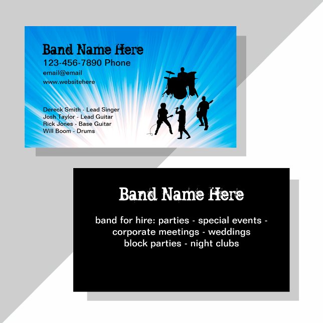 Music Band Cool Business Cards Double Side (Creator Uploaded)